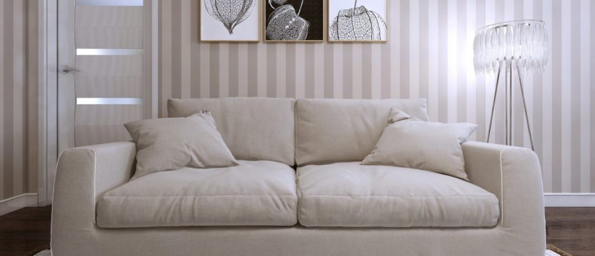 Sofa in a modern style upholstered