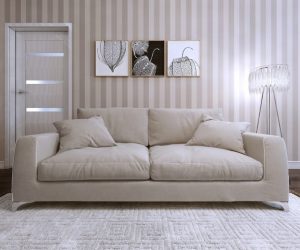 Sofa in a modern style upholstered