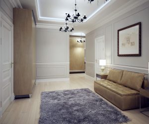 Spacious hallway art deco style
